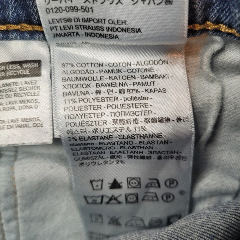 Levi's‎ 511 Slim Jeans Mens 34x34 Blue Distressed Denim Stretch Pant S40196